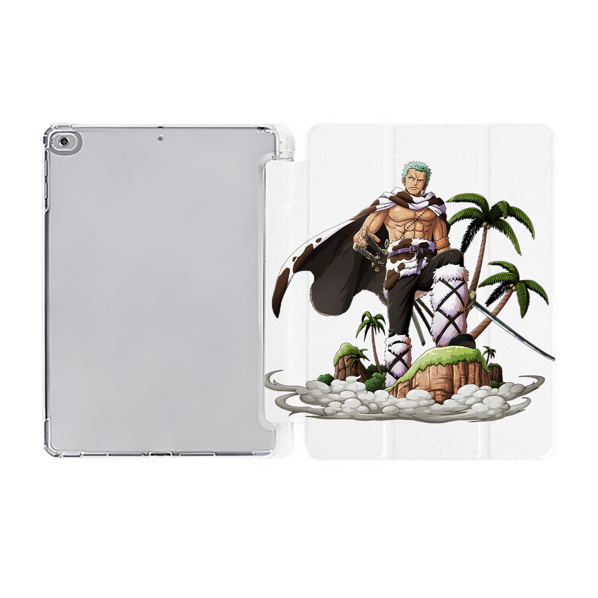 （画像用） ワンピース ロロノア・ゾロ ONE PIECE Roronoa Zoro IPad ケース ペン収納付き 三つ折りスタンド PUレザー×シリコン 対応機種9.5/10.5/10.9インチ